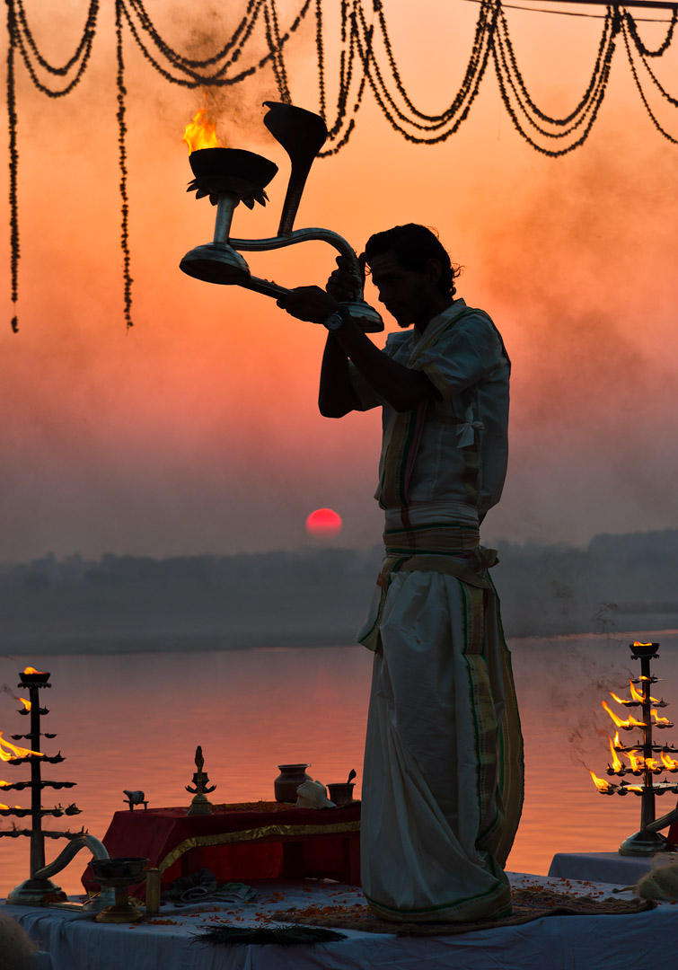 "THE FAITH" - Prayers or ode's is offered every day, during sunrise and sunset to the Sun God and the holy River Ganga. Such is the faith of the people of Varanasi. It is about celebration, at large.