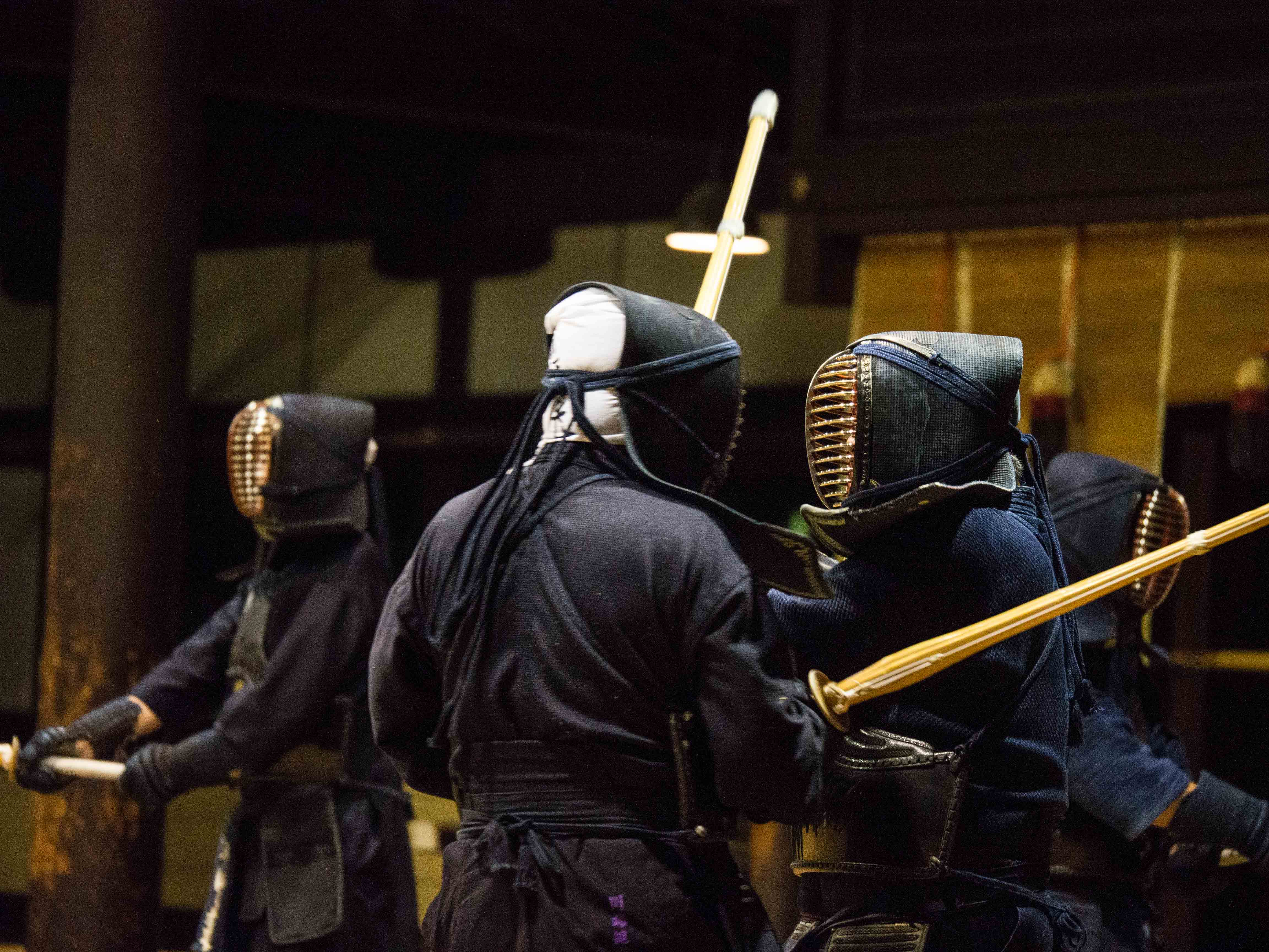 Exerting one's presence is an integral part of kendo practice. Its is not uncommon to yell at your opponent.
