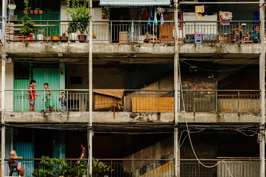 Story in every storey. Saigon's dilapidated but vibrant community housing blocks are anchors in the flow of time, more so in the fast-evolving cityscape. 