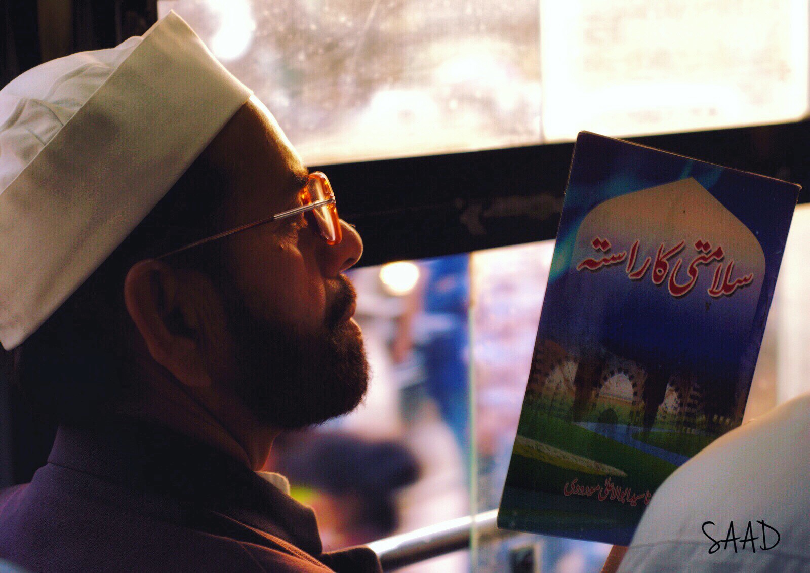 The book says ‘Safarnama’ which means travelling stories