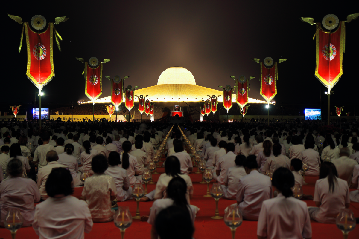 As the night descends, the ceremony starts in the world’s largest temple.