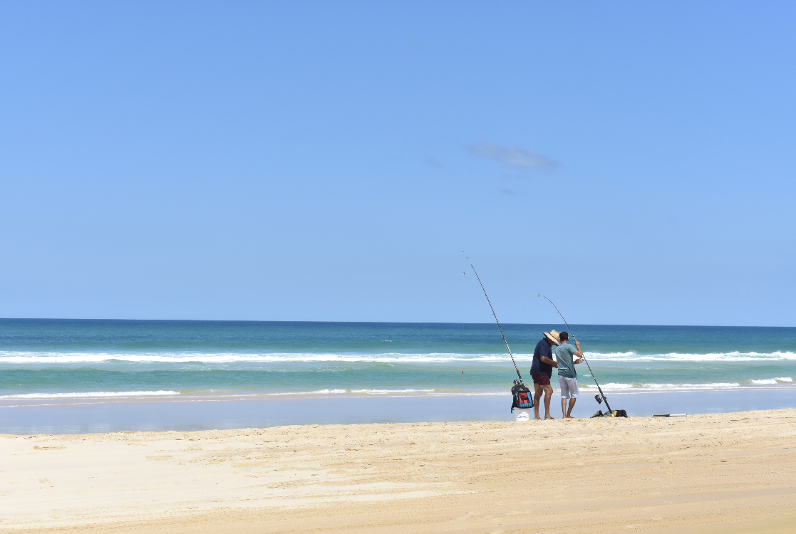 As the once overcast day continues, two local Australian anglers, Daniel and Tony, try their luck for Tailor fish, the most sought after on the island. The sea brags it’s colours of turquoise and dark blues, although it looks inviting, swimming is not recommended due to the high volume of sharks.