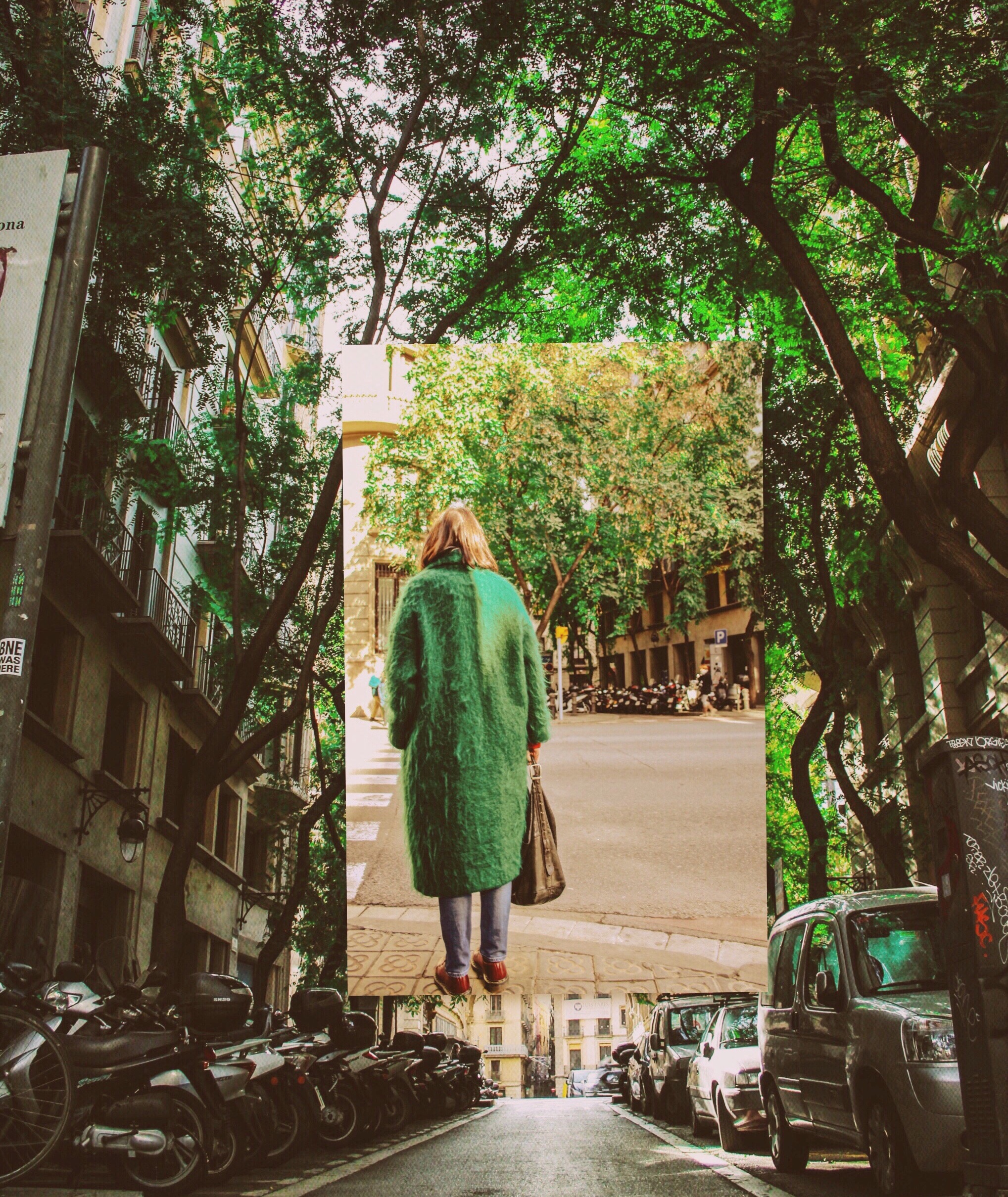 Camo - The fashion sense in Spain is definitely to die for, being the home of one of my favorite retail shops (Zara) it only makes sense for the locals to dress on point. In this photo I could not help but capture this woman in her beautiful green jacket among the greenery around her.