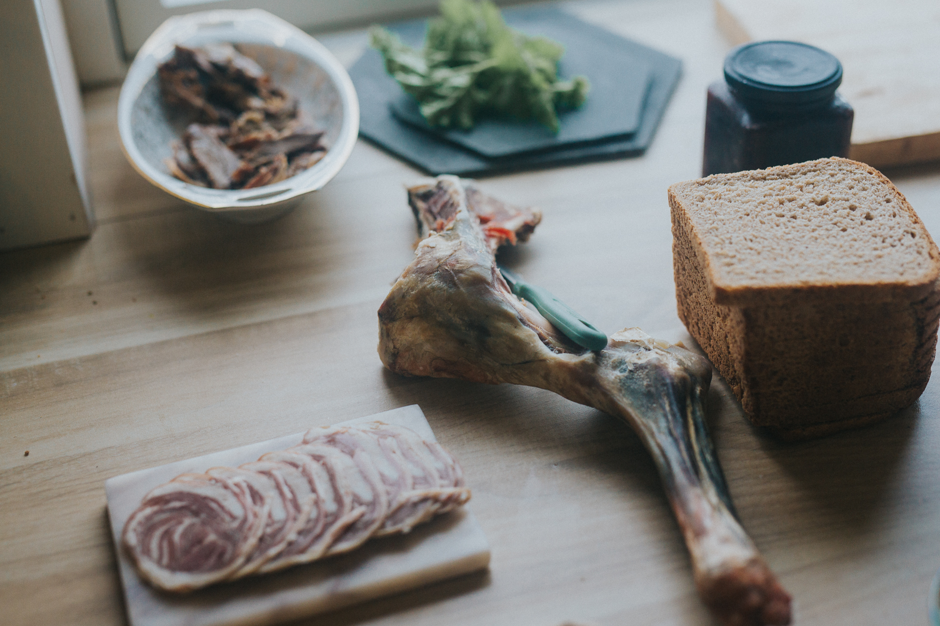  “By opening our hearts and our homes to people all over the world, we show them what basic farming and small village life is like.” We started with Faroese tapas- fermented and dried meats, halibut salad with fish caught by Harriet’s father, and homemade rhubarb jam with bread. 