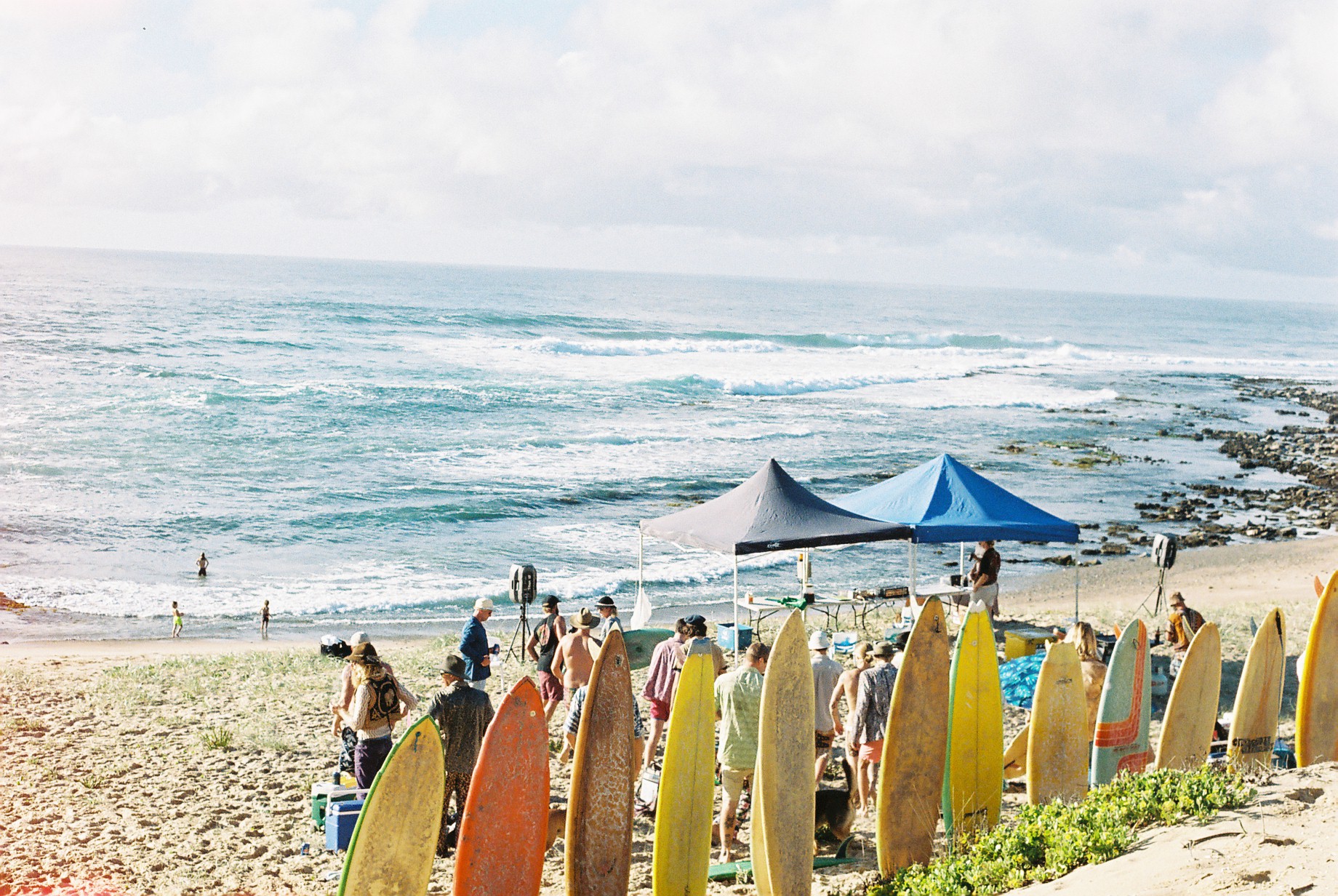The Line up – The beach is set up before first light waiting to see the conditions for the days proceedings. Anticipation grows.. heats are drawn 