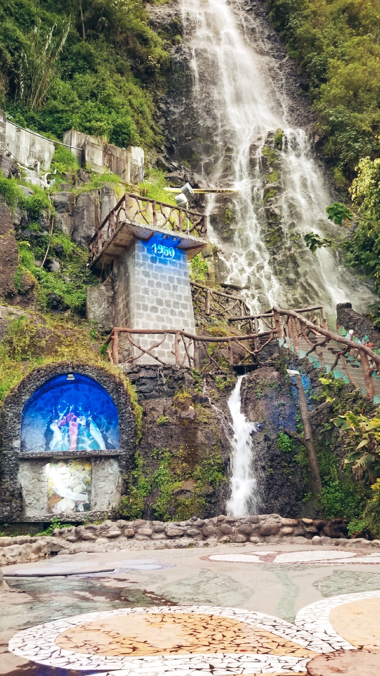 Cascada de la virgen in Baños, Ecuador. Named after Santa Maria, which according to locals, had performed numerous miracles for the town. Perhaps this has something to do with the fact that the city resides safely at the base of an active volcano.