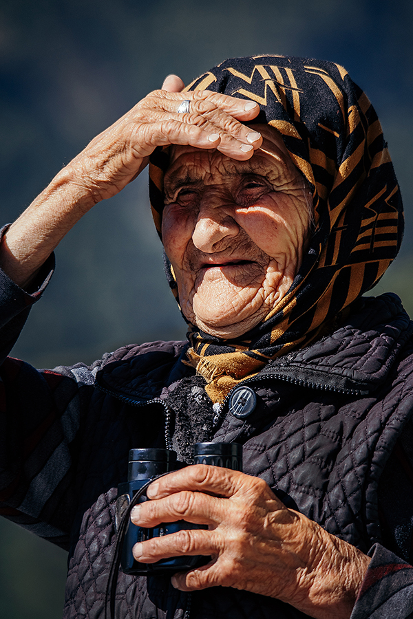 The oldest grandmother Reihan in village Tsahur. Here time is stopped .I visited in Russia,the indigenous small-numbered peoples of the Dagestan-the Tsakhurs .Village Tsakhur is surrounded on all sides by high mountain ranges 