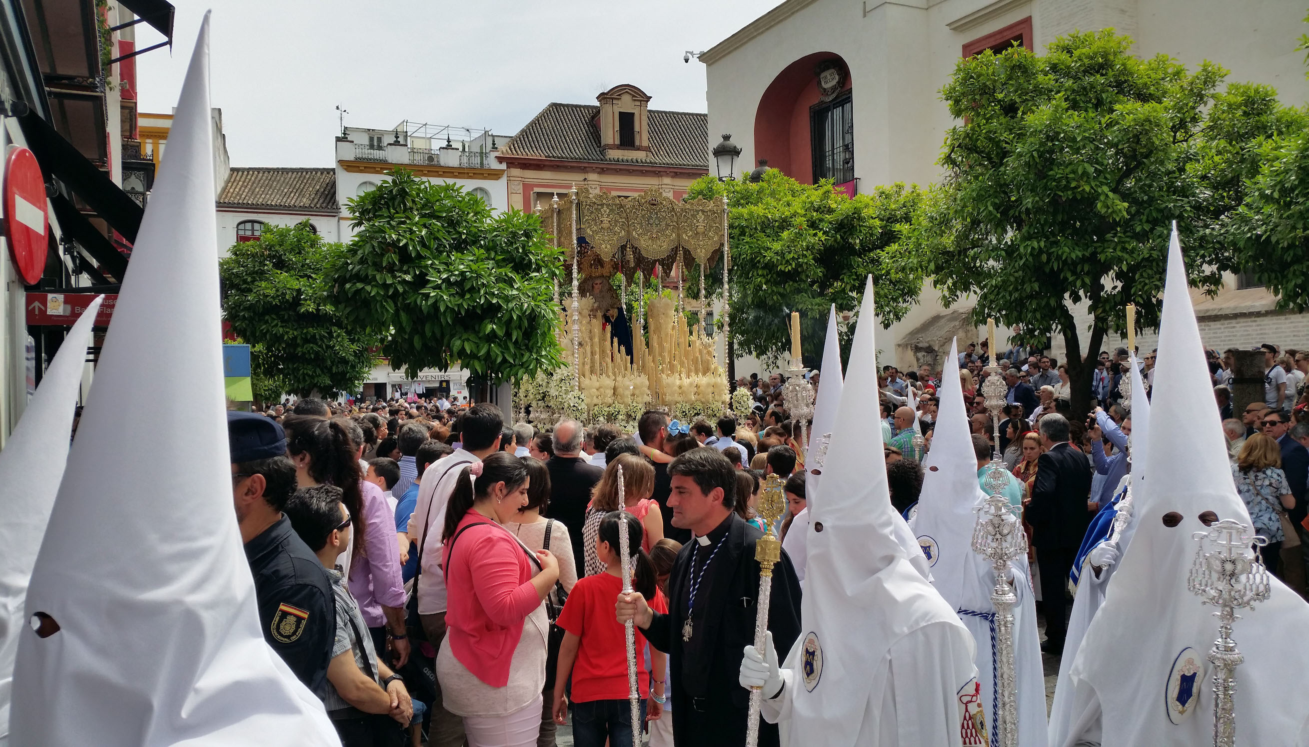 Easter in Malaga, Spain. Also known as Holy Week (Semana Santa in Spanish)  Easter is one of  the biggest religious celebration in Spain with long processions that parade through the city for 7 days. 