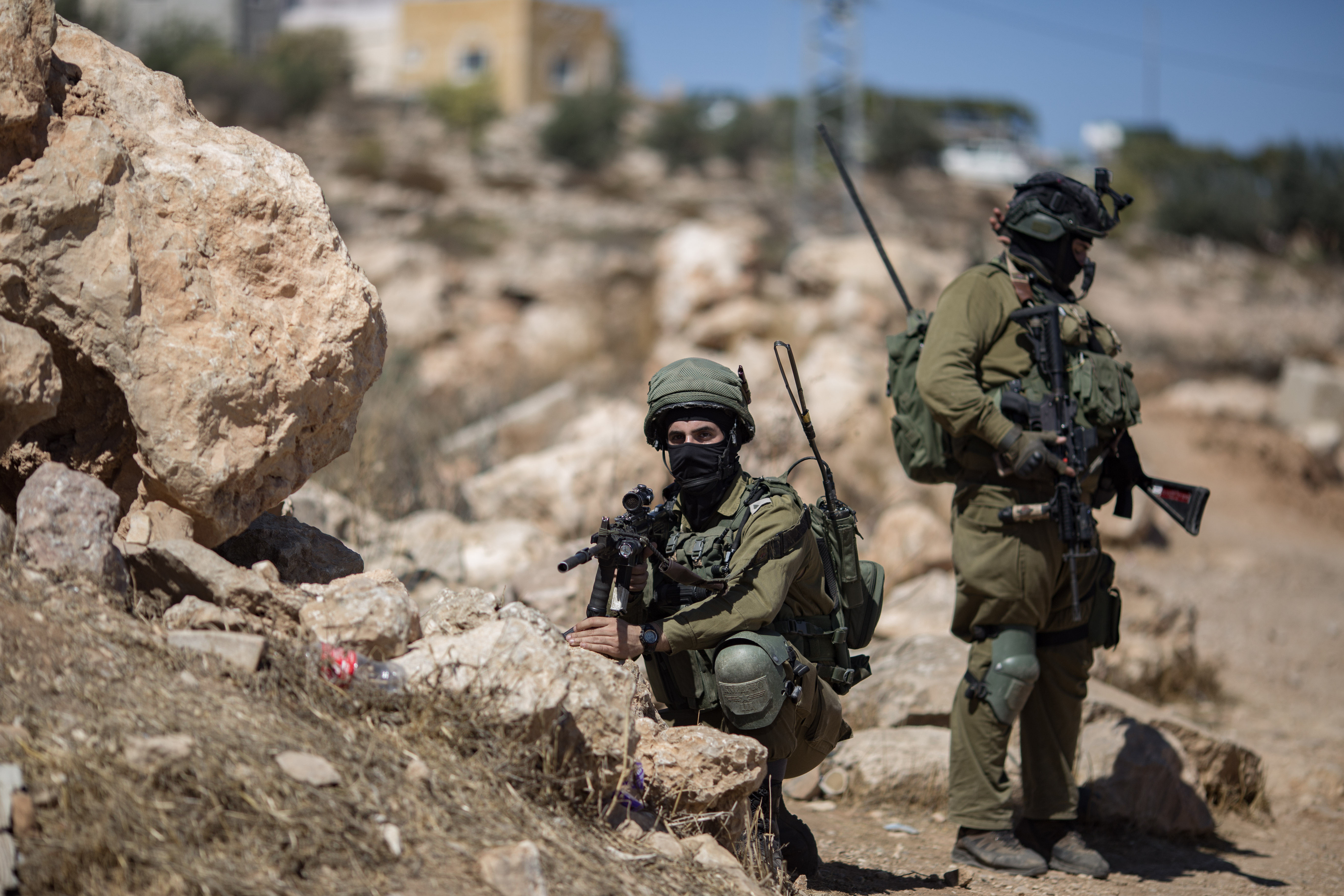 Israeli Defence Force soldiers stationed in the South Hebron Hills. 