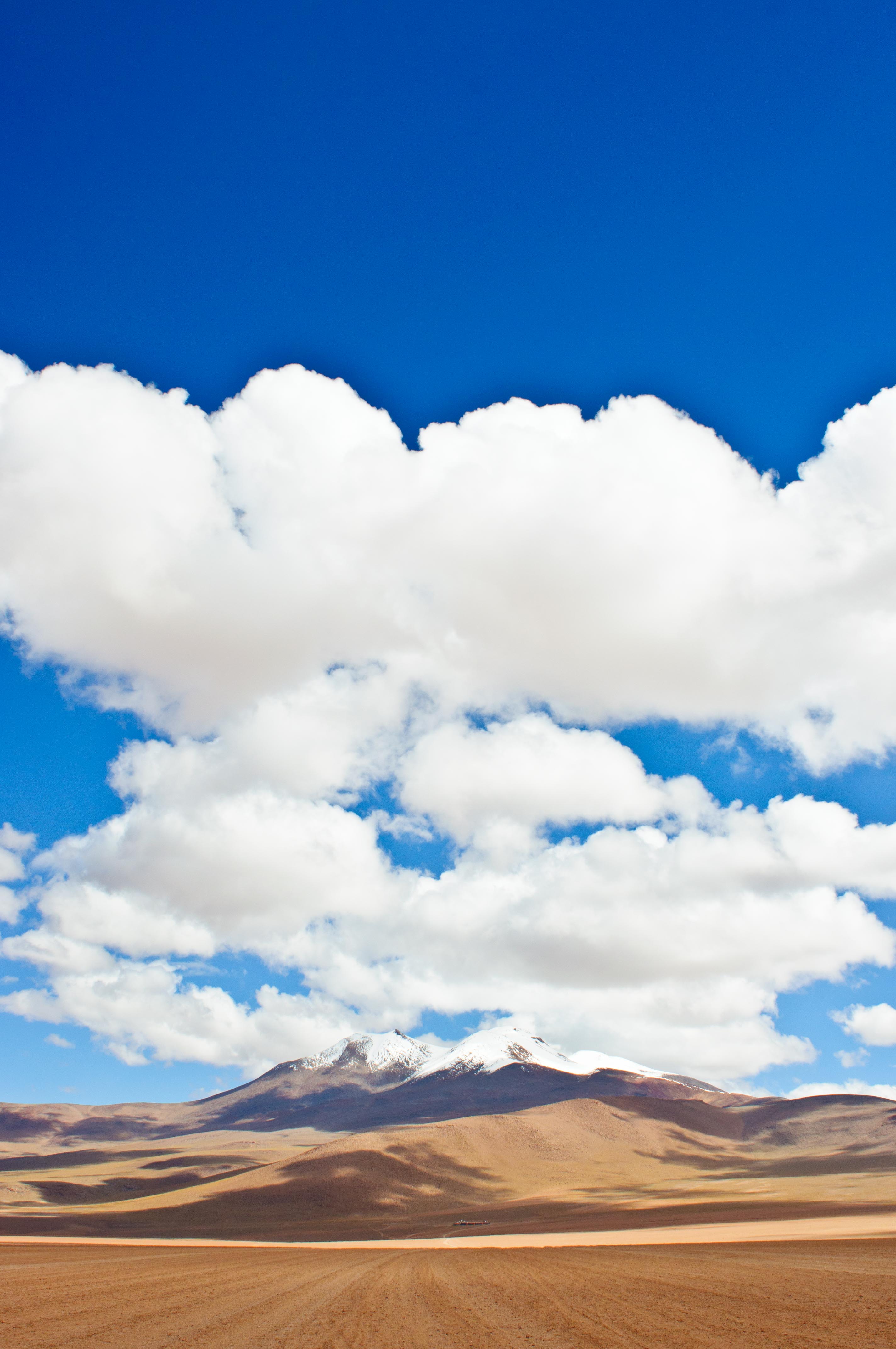 The Andean plateau is a contrast of brown deserts, snow-capped peaks and the bluest of skies.