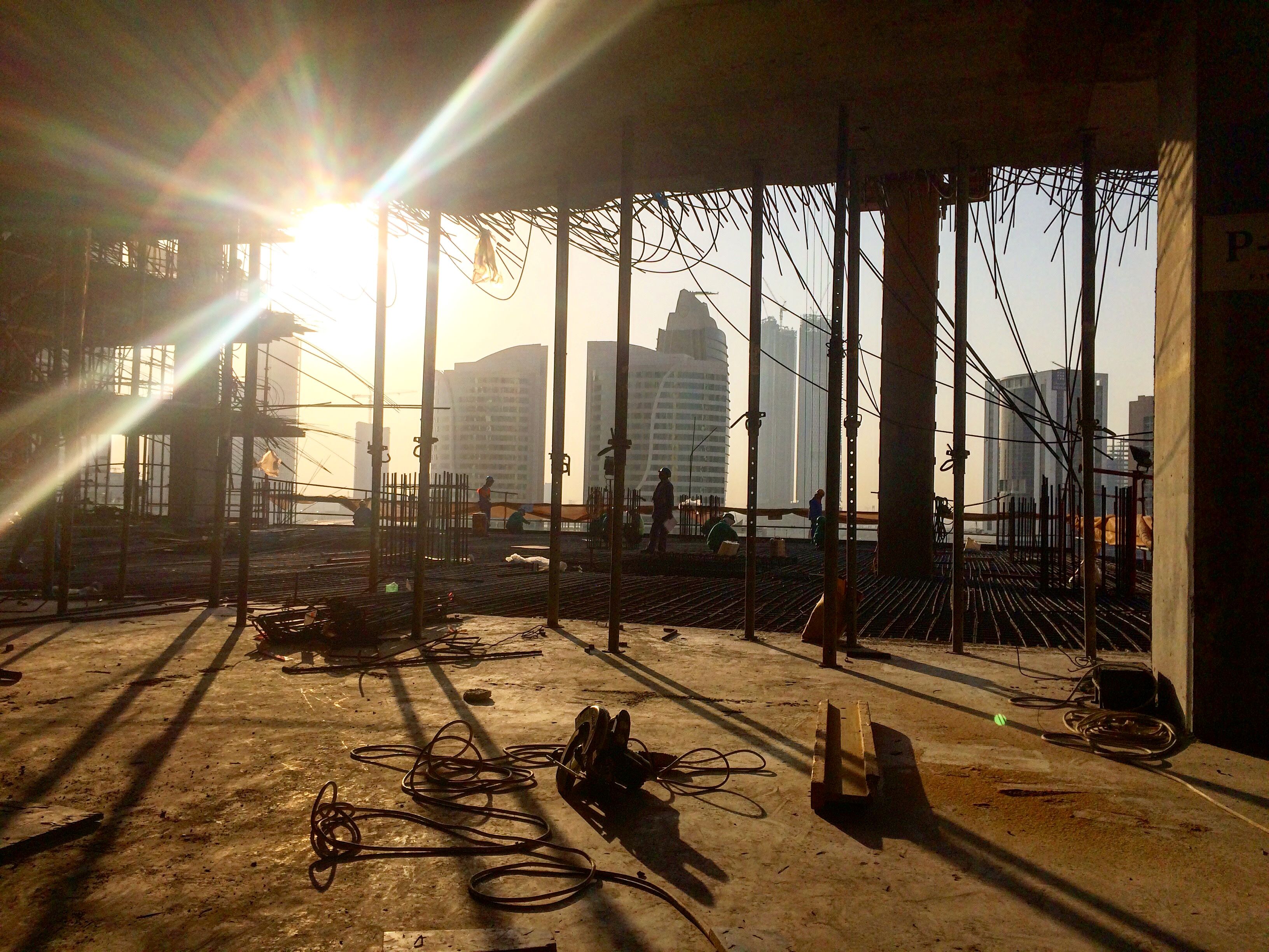 The early morning sunrise on the construction sites of Dubai sheds light on a world many don't realise exist, hidden beneath the luxury and glamour.
