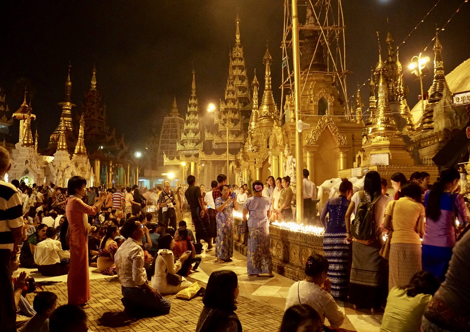 Tazaungdaing Festival, Shwedagon Pagoda, Yangon: 
The Tazaungdaing Festival is held on the full moon day of Tazaungmon, the eighth month of the Burmese calendar. The festival marks the end of the rainy season and the end of the Kathina season, during which monks are offered new robes and alms.
