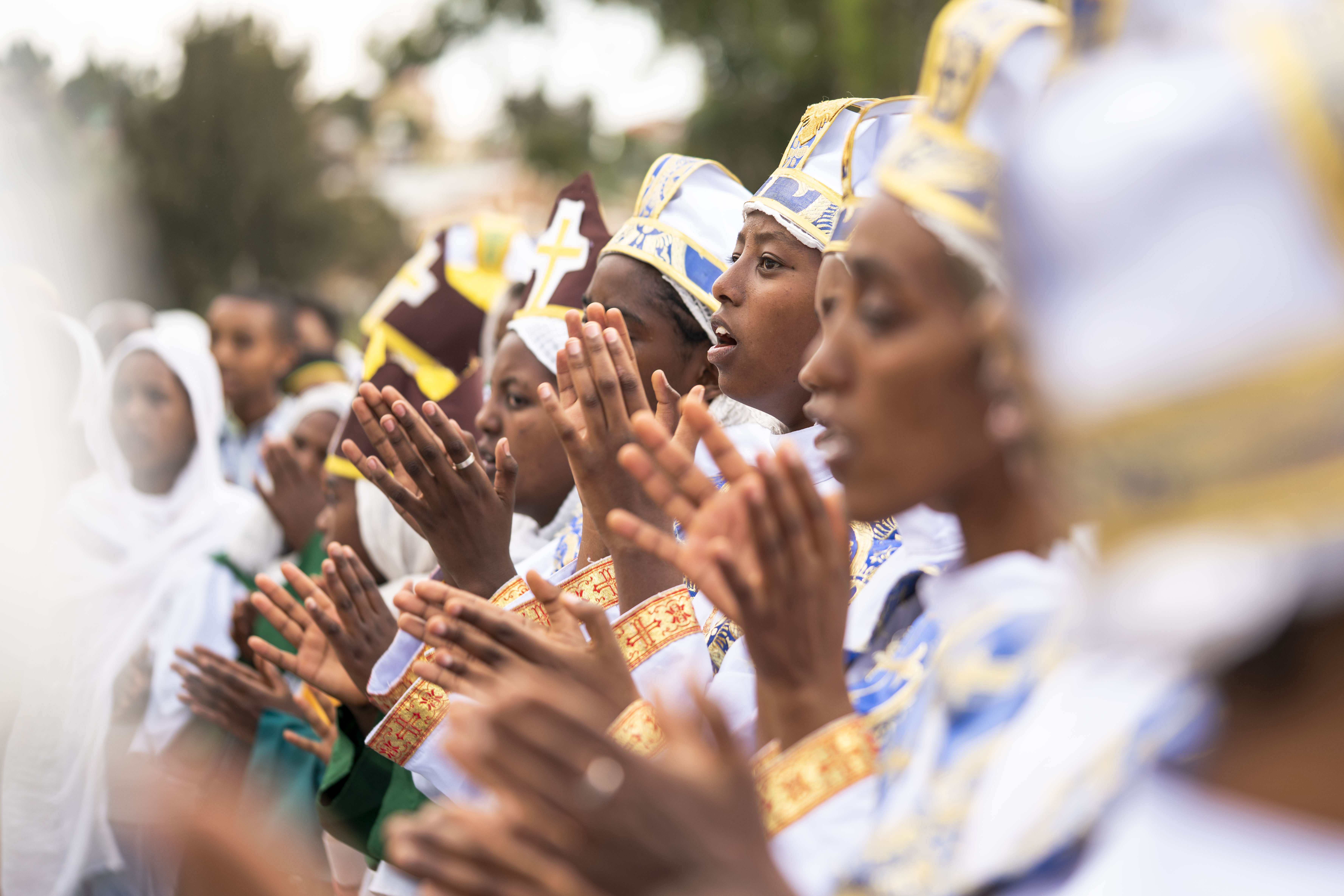 Timket, or epiphany, is the most important event of the Ethiopian orthodox calendar.  The focal point of festivities is the tabot (a replica of the ark of the covenant), seen here being escorted through the city's streets.