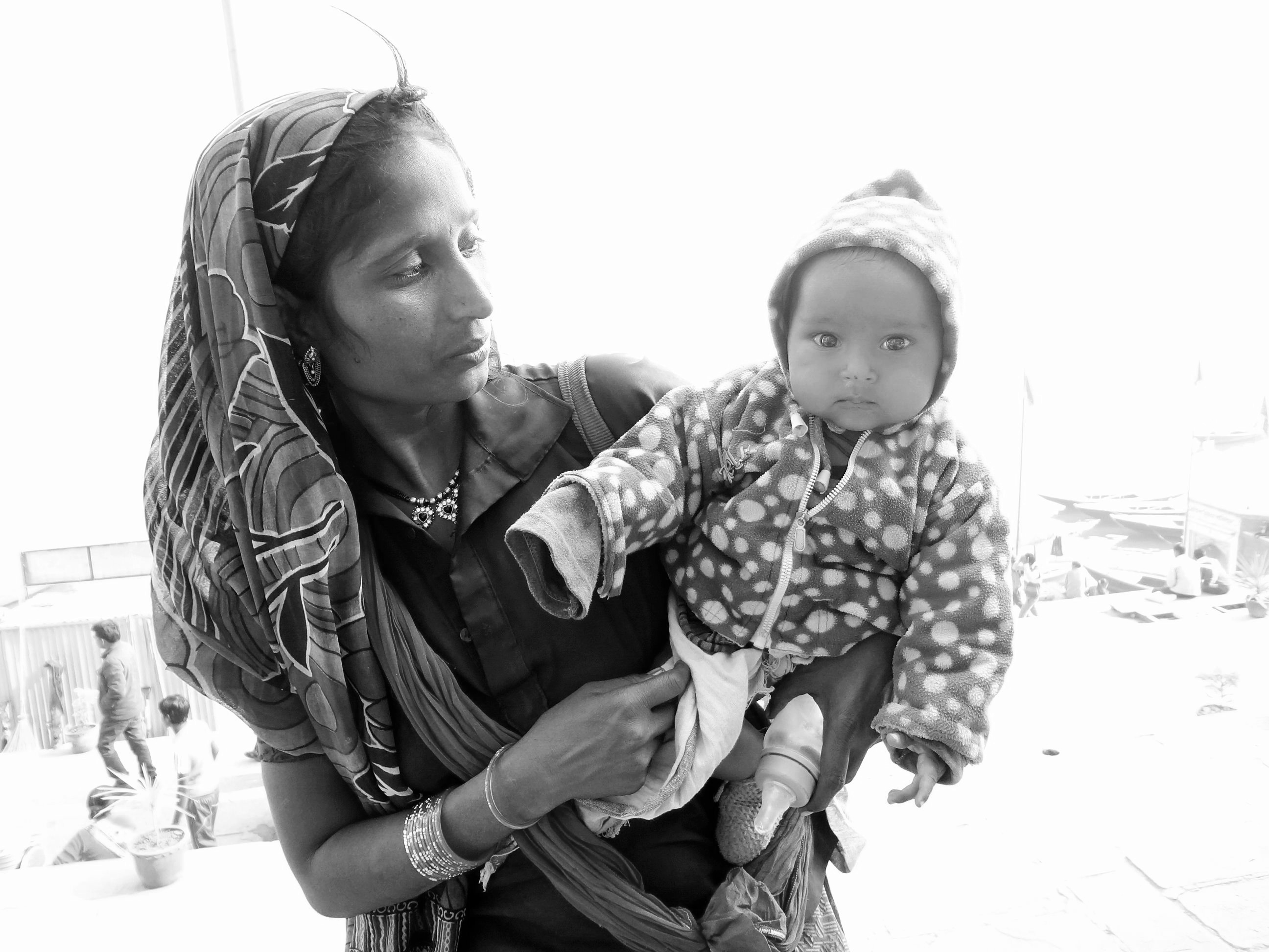 "My baby is starving" Varanasi, India