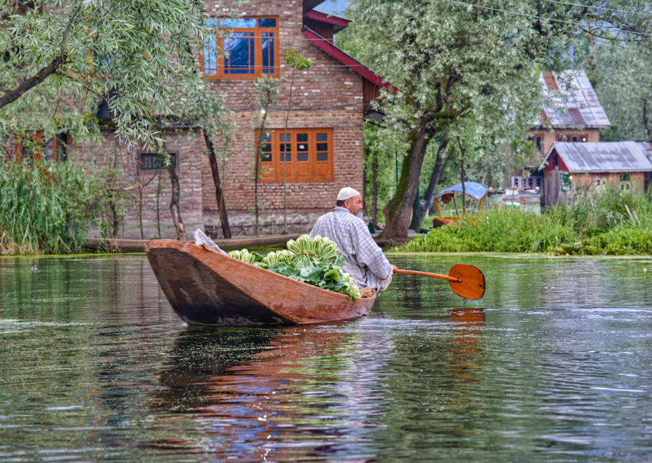 Floating vegetable market at Dal Lake, Kashmir 