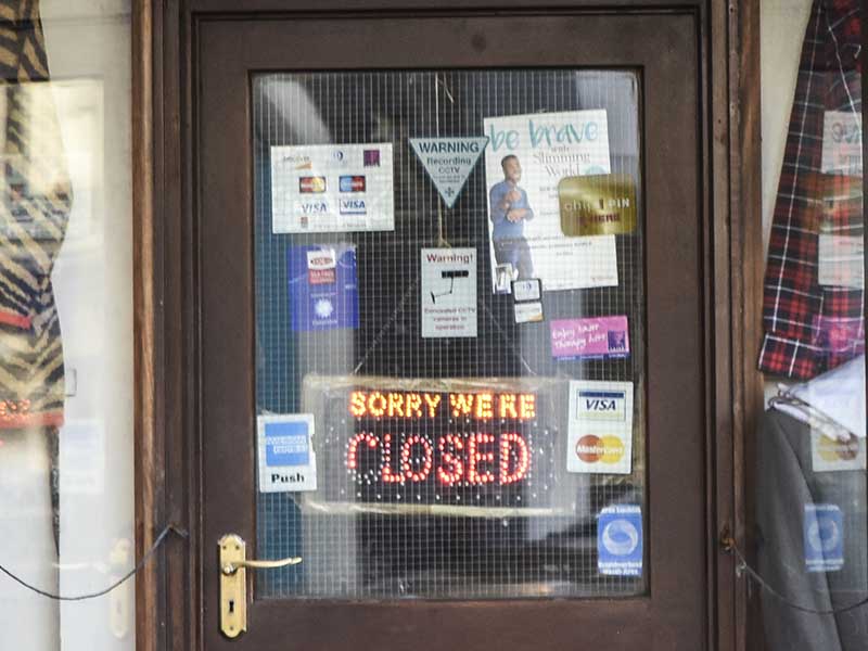 Many businesses have closed in Ireland.
