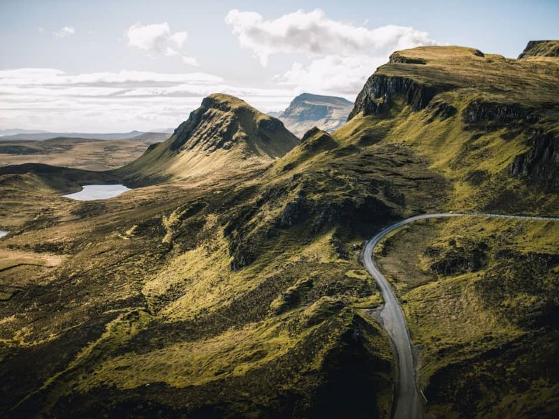 A road on the Isle of Skye, one of the most iconic road shots in Scotland. 