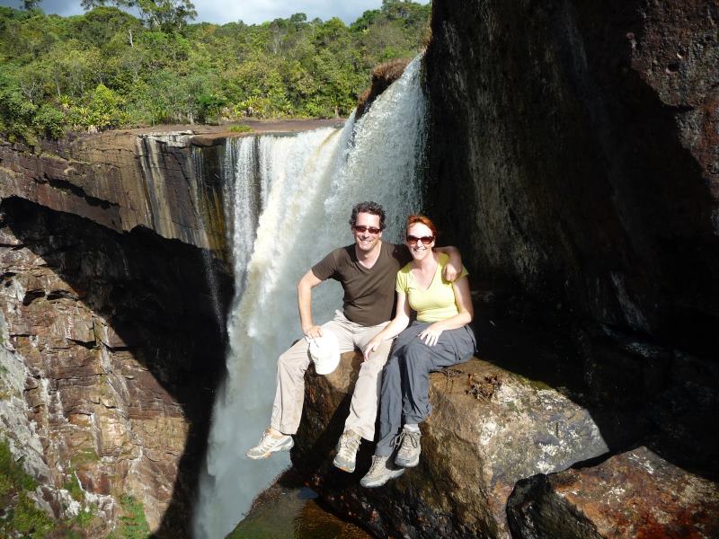 The author and her husband at Kaieteur Falls.