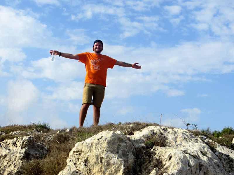 The author, standing on Malta's Dingli Cliffs.