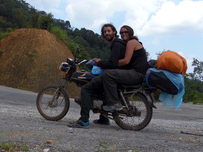 The author and his fiance. (Note: Helmets were worn while riding.)