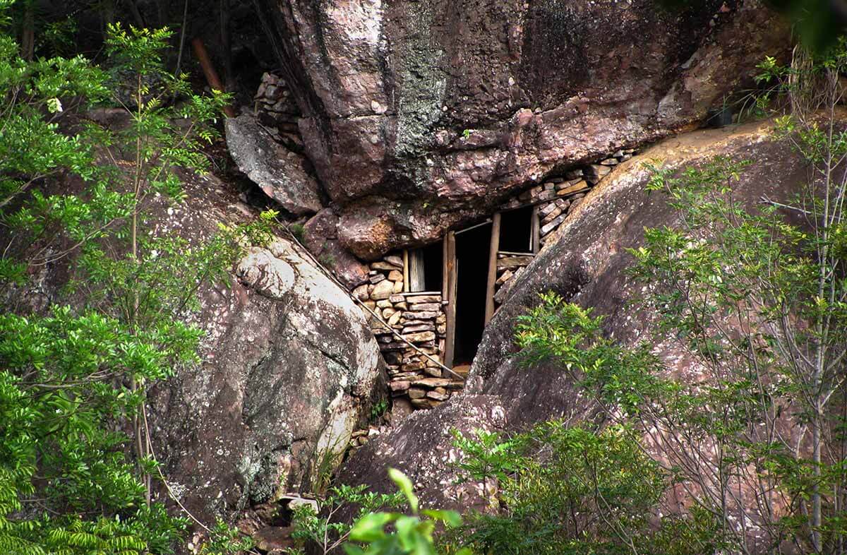 This hut was build by diamond miners between the rocks in Chapada Diamantina National Park, Bahia State, sometime in the 18th or 19th centuries.
