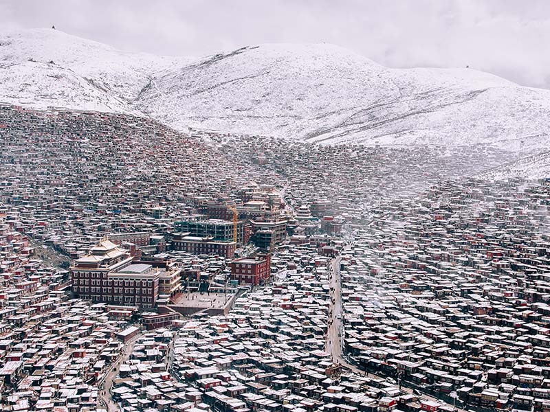 Larung Gar, home of the largest and most influential centers for the study of Tibetan Buddhism in the world.