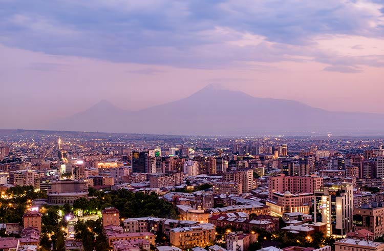 Yerevan skyline with Mount Ararat in the backdrop