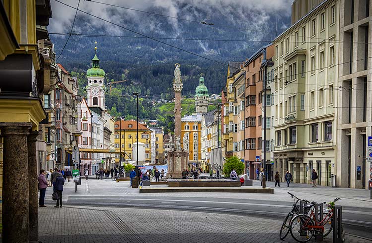 Market square of Old town of Innsbruck, Austria