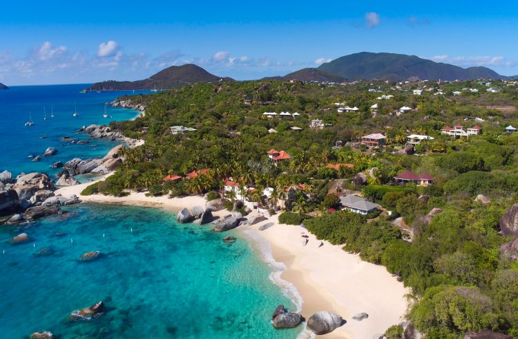 Beautiful coastline of the BVI