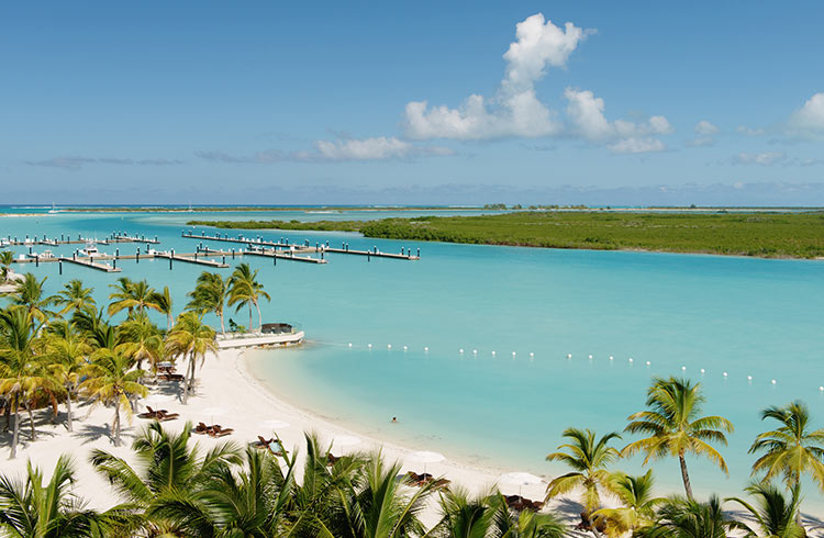 Beach and harbor resort, Providenciales, Turks and Caicos Islands