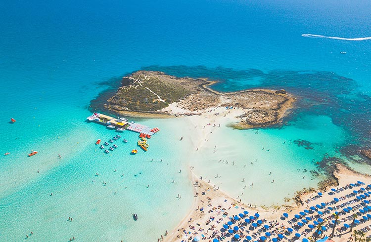 Ayia Napa is a Mediterranean resort town on the southeast coast of Cyprus