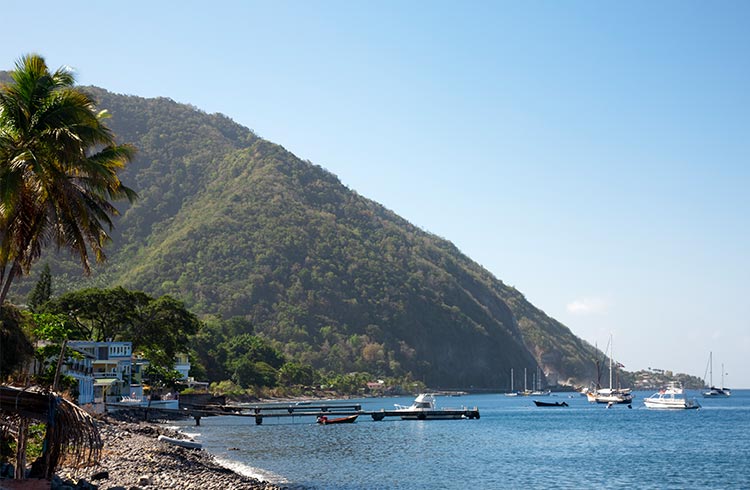 The Dominica coast just south of the capital of Roseau