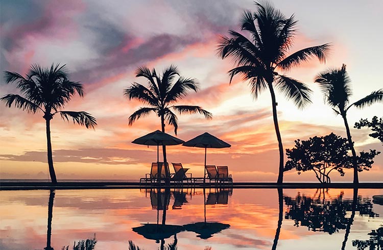 A colorful sunset in the Dominican Republic