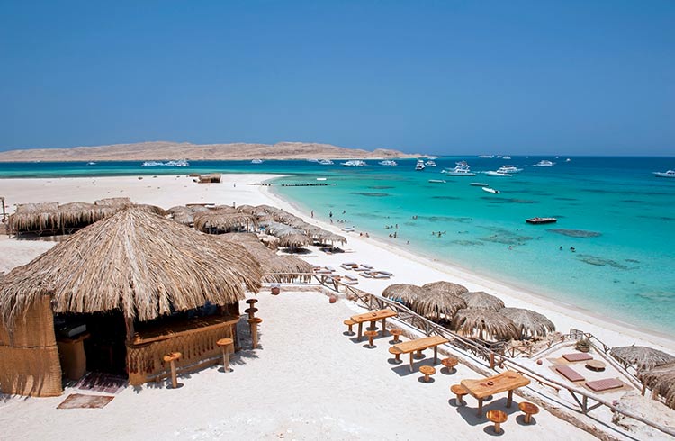 Beautiful sandy beach on Giftun Island near Hurghada, Red Sea, Egypt