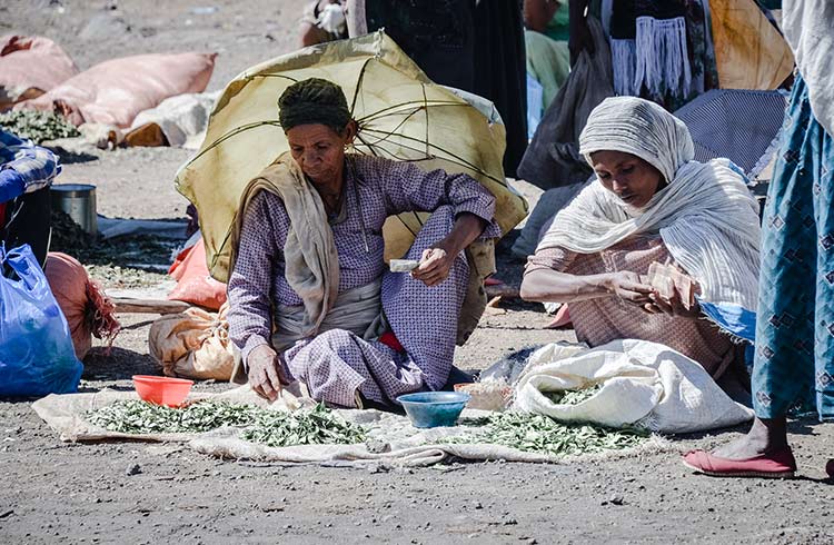 Women in a market in Ethiopia
