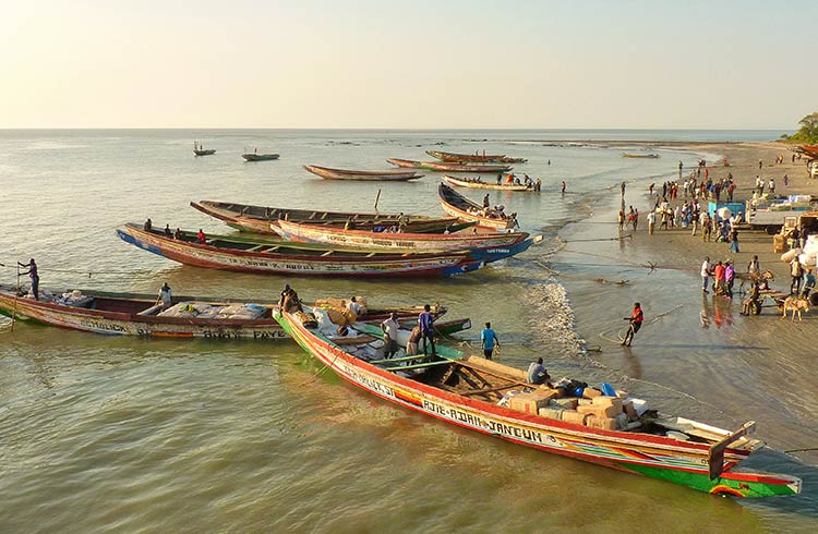Boats in Banjul, the capital of The Gambia