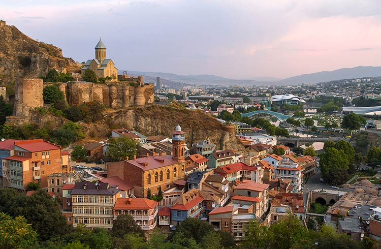 Narikala Castle and view over Tbilisi, Georgia