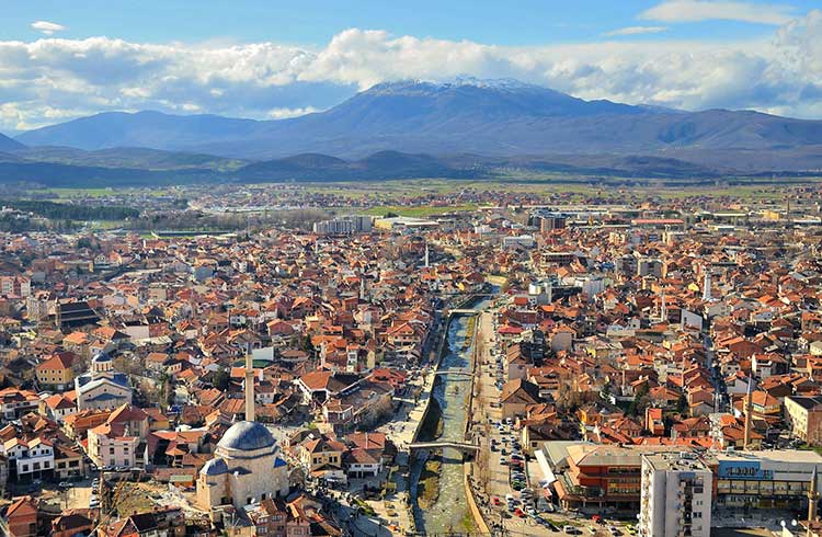 A cityscape of Prizren, Kosovo
