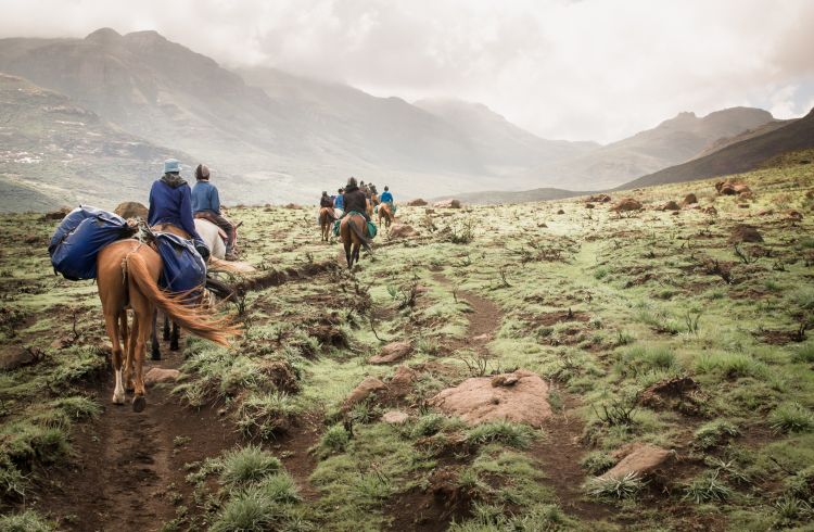 Pony trekking in Lesotho