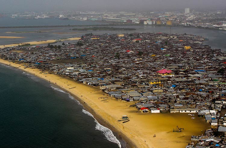 The West Point slum is home to about 75,000 in the capital of Monrovia, Liberia