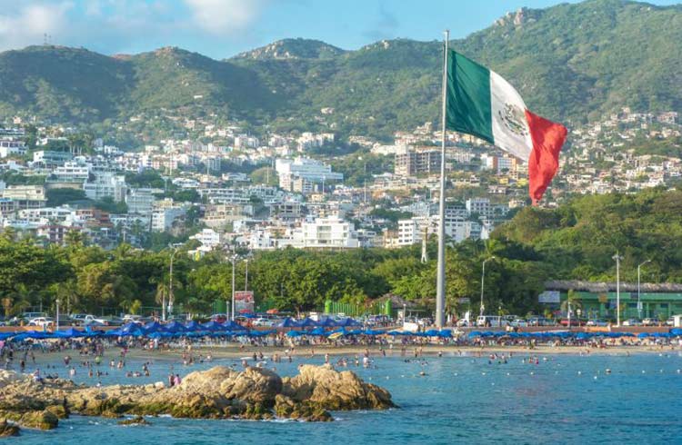 View of beach in Acapulco, Mexico