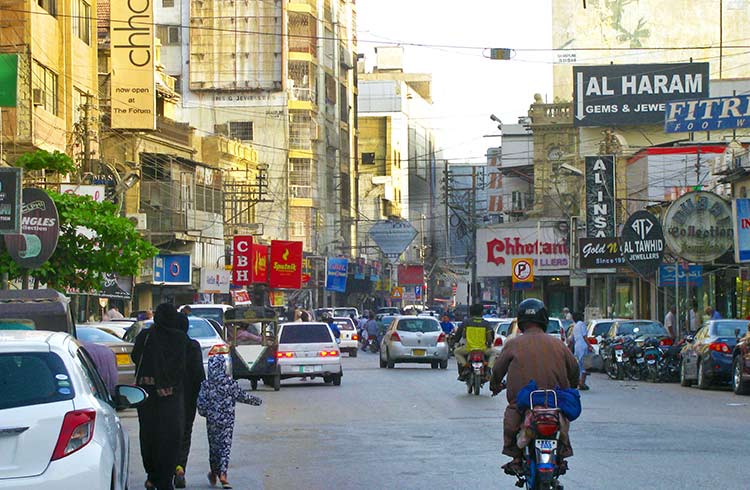 Zaibunnissa Street in Saddar area of Karachi