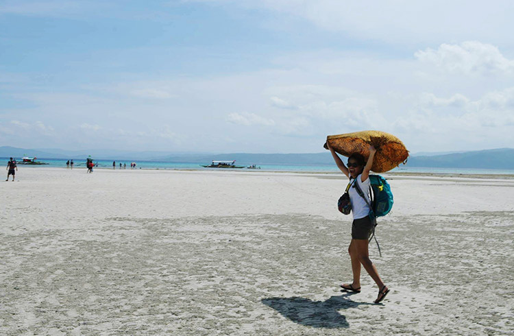An excited traveler in the Philippines