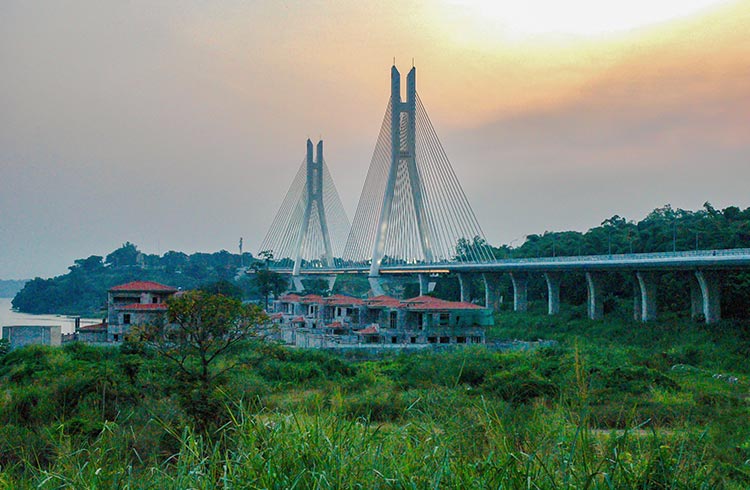 The bridge between Brazzaville in Republic of the Congo and Kinshasa in DRC