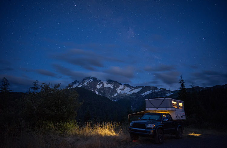 Car Camping in the Washington Woods near Mt Baker with our pop up camper