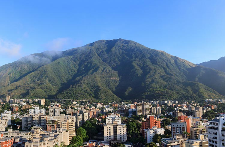 The blue skyline of Caracas, Venezuela