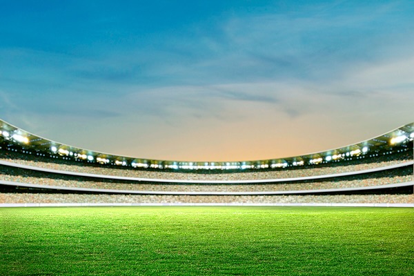 A wide shot of a stadium