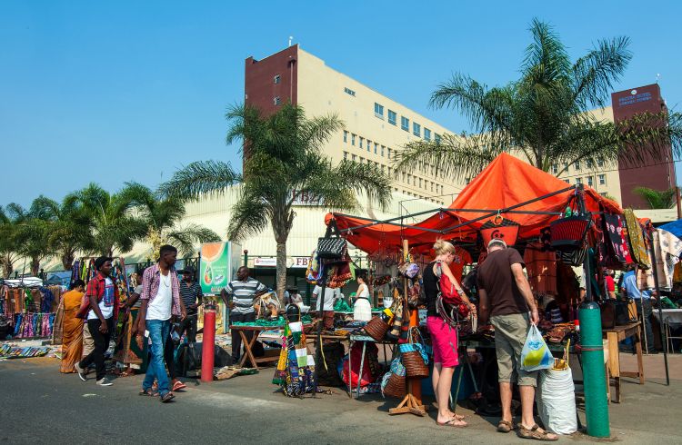 A busy market in Zambia