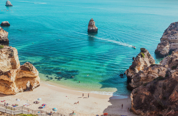 Lagos beach in Algarve, Portugal